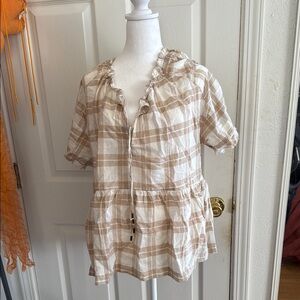 Plaid Ruffle Blouse